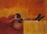 Femme endormie - 25 x 36 cm - 2008 - ENCRES COULEURS