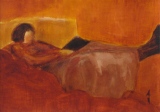 Femme lisant - 25 x 36 cm - 2008 - ENCRES COULEURS