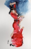 Flamenco - 25 x 36 cm - 2016 - ENCRES COULEURS