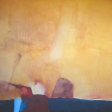 Composition jaune et bleue - 100 x 100 cm - 2004 - ABSTRAIT (toiles)